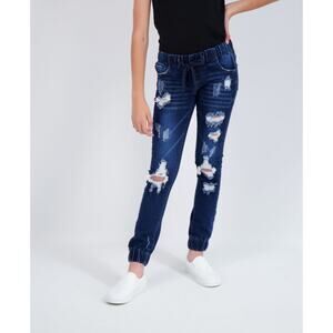 Gogo Star Jeans Big Girls Casual Destructed Elastic Waistband Joggers Size 8 NWT